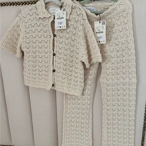 Zara Kids Cream Knit matching set